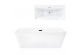 Bathtub freestanding corner z szeroką krawędzią Corsan Intero , 170x80cm, prawostronna, korek klik-klak white, white