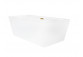 Bathtub freestanding wallmounted z szeroką krawędzią Corsan ISEO , 160x74cm, korek klik-klak chrome, white