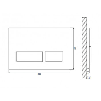 Flushing plate Cersanit MOVI II , chrome mat