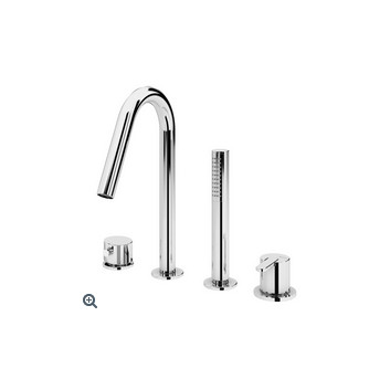 Bruma Imperial Washbasin faucet with waste Wall mounted spout 230mm gold