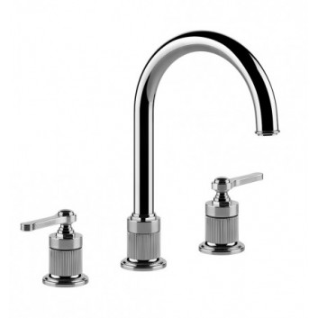 3-hole washbasin faucet Gessi Venti20, standing, height 281mm, without pop, chrome