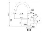 Kitchen faucet Franke Lina pull-out , height 360mm, obrotowa i pull-out spray, white polarny