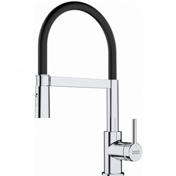 Kitchen faucet Franke Lina semi-pro , height 410mm, obrotowa spout, white polarny/chrome