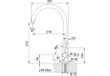 Kitchen faucet do wody filtrowanej Franke Lina clear water , height 272mm, obrotowa spout, chrome