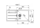 Zlewozmywak wbudowywany, Franke Centro CNG 611-100 XL - white polarny