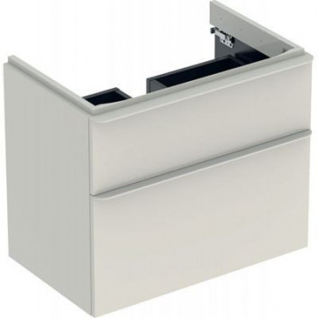 Wall mounted cabinet vanity Geberit Smyle Square 60 cm, with two drawers - white shine