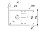 Zlewozmywak wbudowywany, Franke Basis BFG 611-62 , white polarny