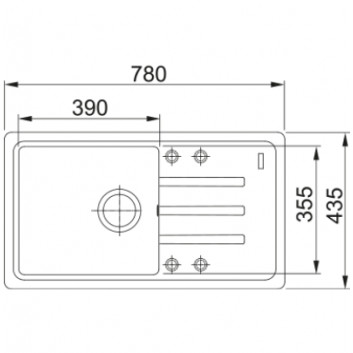 Zlewozmywak wbudowywany, Franke Bliss BSG 611-78 ,black drain,black mat