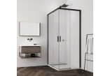 Shower cabin corner, SanSwiss Top Line S Black 90x90cm, transparent glass, profil black