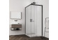 Shower cabin corner, SanSwiss Top Line S Black 90x90cm, transparent glass, profil black