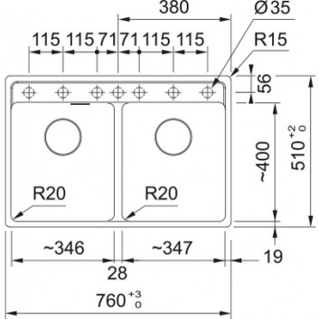 Zlewozmywak wbudowywany, Franke Maris MRG 620-35-35 , white polarny