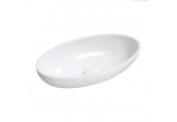 Countertop washbasin Omnires Crete Marble+ 51 x 31 cm, white shine, without overflow