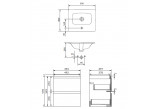 Wall mounted cabinet z umywalką Cersanit Set B885 Moduo 40, antracytowy