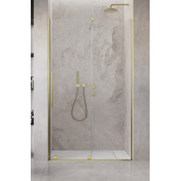 Door sliding walk-in Radaway Furo Gold, left, with wall, 160x200cm, glass transparent, profil gold