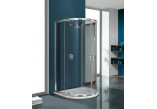 Corner shower cabin Sanplast KP4/TX5b+BPza semicircular wraz with shower tray, h.2030 mm, transparent glass, silver profile shiny