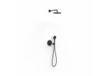 Shower set Tres 002, concealed, with head shower okrągłą 25 cm - black mat