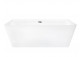 Bathtub freestanding wallmounted z szeroką krawędzią Corsan ISEO , 160x74cm, korek klik-klak white, white