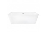 Bathtub freestanding wallmounted z szeroką krawędzią Corsan ISEO , 170x79cm, korek klik-klak white, white