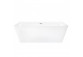 Bathtub freestanding wallmounted z szeroką krawędzią Corsan ISEO , 170x79cm, korek klik-klak white, white