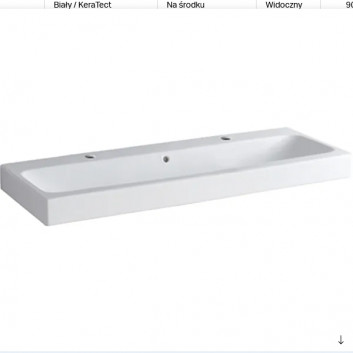 Washbasin rectangular 120x48,5cm without hole Geberit iCon, white