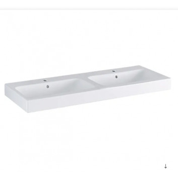 Washbasin rectangular 120x48,5cm with two holes Geberit iCon, white