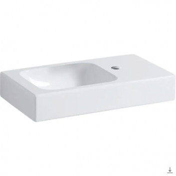 Washbasin rectangular with hole on the left stronie 38x28cm Geberit iCon, white