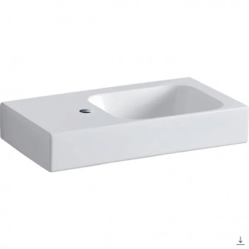 Washbasin rectangular with hole on the right stronie 53x31cm Geberit iCon, white