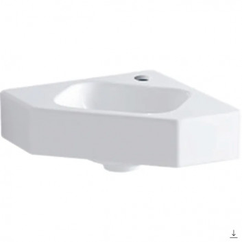 Washbasin rectangular with hole on the left stronie 53x31cm Geberit iCon, white