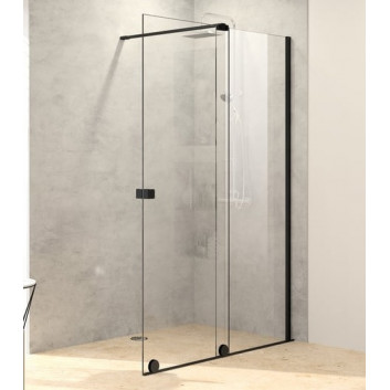 Door shower sliding Huppe Xtensa 110-120, right, glass transparent black profil