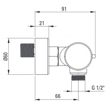 Bidet mixer single lever concealed with handset typu bidetta, Deante Arnika, chrome