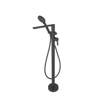 Bath tap single lever wall mounted, Deante Arnika, nero