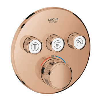 Concealed mixer Grohe Grohtherm SmartControl thermostatic 3-receivers wody - polished nickel 