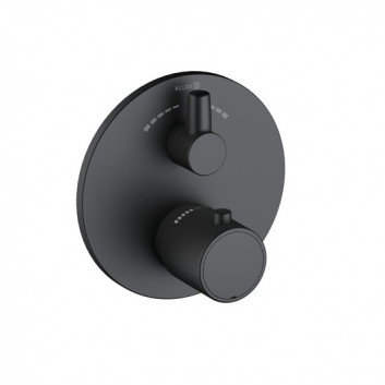 Concealed mixer bath and shower with thermostat, Kludi Zenta SL, black mat