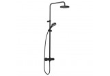 Shower set with thermostat DN15 Dual Shower System, Kludi Dive S, black mat