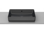 Countertop washbasin Roca Gap Round, 55x40cm, z overflow, with tap hole , black mat