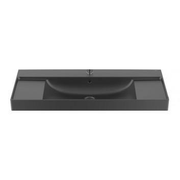 Countertop washbasin rectangular Roca Gap Round, 60x37cm, z overflow, black mat