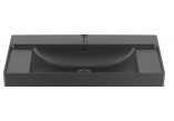 Washbasin wall mounted rectangular Roca Ona Fineceramic, 80x46cm, z overflow, black mat