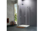 Swing door Huppe Design pure quadrangle, 900mm, ze stałym fragmentem, uniwersalne, Anti-Plaque, shiny silver profile