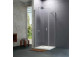 Swing door Huppe Design pure quadrangle, 900mm, ze stałym fragmentem, uniwersalne, Anti-Plaque, shiny silver profile