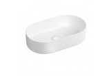 Countertop washbasin Oltens Lom Thin 52x30 cm oval, with coating SmartClean - white