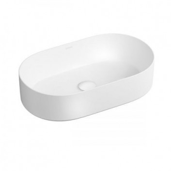 Oltens Lom washbasin 55x34 cm countertop oval - white