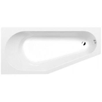 Asymmetric bathtub 170x80x46cm Polysan Tigra, left, white