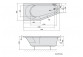 Asymmetric bathtub 170x80x46cm Polysan Tigra, left, white