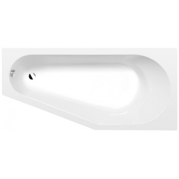 Asymmetric bathtub 170x80x46cm Polysan Tigra L, left, white