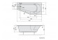 Asymmetric bathtub 170x80x46cm Polysan Tigra L, left, white