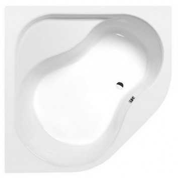 Asymmetric bathtub 170x80x46cm Polysan Tigra, right, white