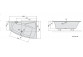 Asymmetric bathtub 160x100x47cm Polysan EVIA L, left, white