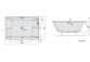 Asymmetric bathtub 160x100x47cm Polysan EVIA R, right, white