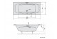 Bathtub prostokątna180x120x54cm Polysan DUPLA, white