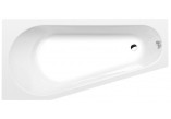 Asymmetric bathtub 160x80x44cm Polysan PROJEKTA L, left, white